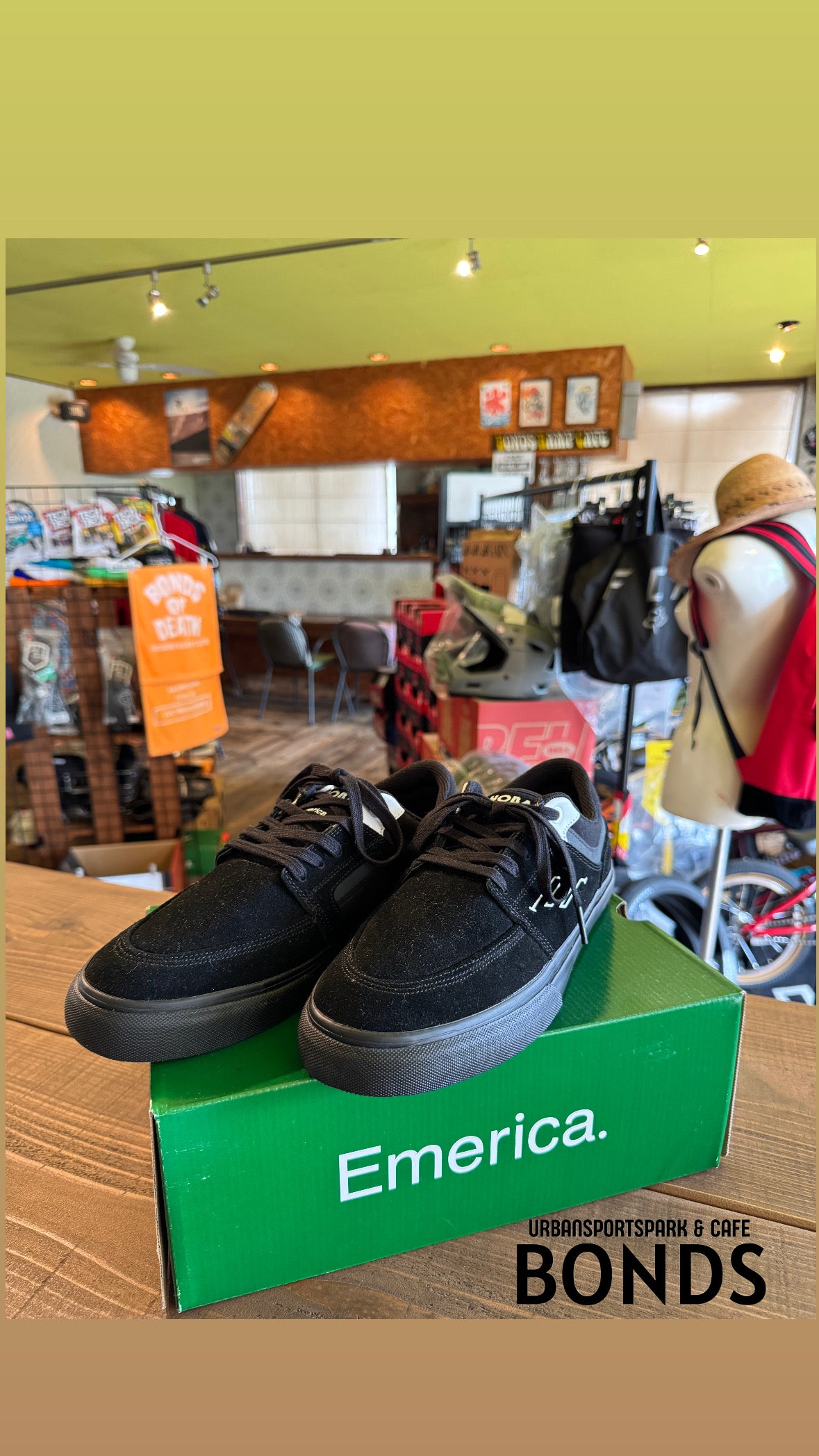 【即納】EMERICA HOBAN 26.5cm ブラック 黒 スケシュー BMX スケートボード 衝撃吸収モデル エメリカ シューズ ★