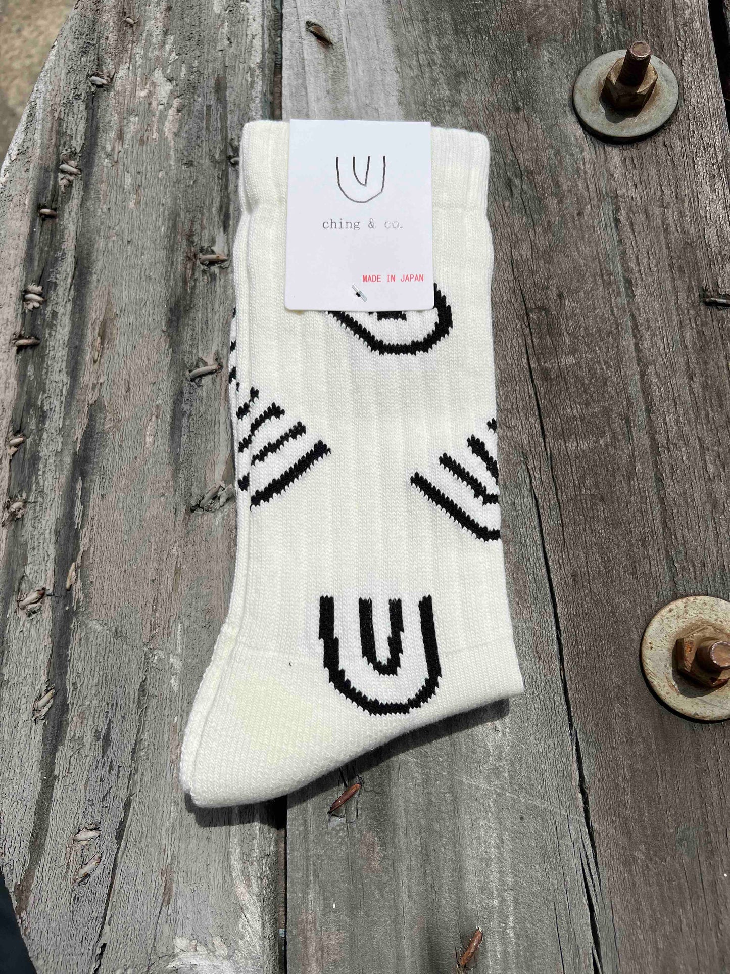 ★送料無料 ソックス ching&co. "Symbol a lot -white" Socks チンアンドコー BMX スケートボード 白 ■■