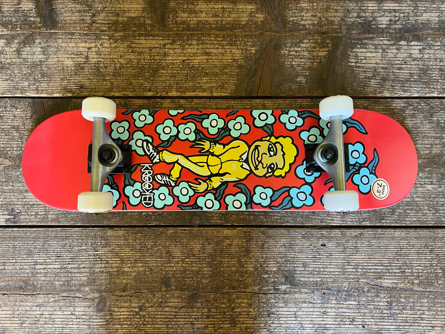 KROOKED クルキッド スケートボード デッキ コンプリート 完成品 7.3インチ RED 赤 KIDS キッズサイズ 正規代理店契約商品 ■