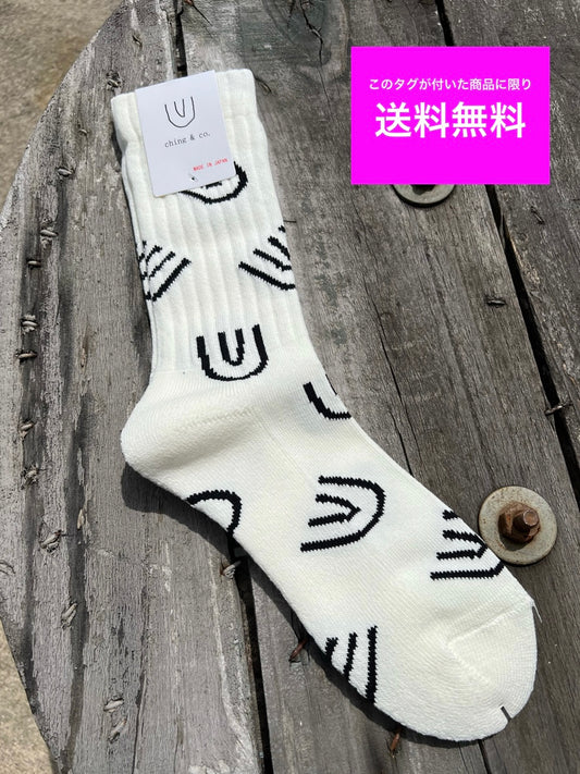 ★送料無料 ソックス ching&co. "Symbol a lot -white" Socks チンアンドコー BMX スケートボード 白 ■■