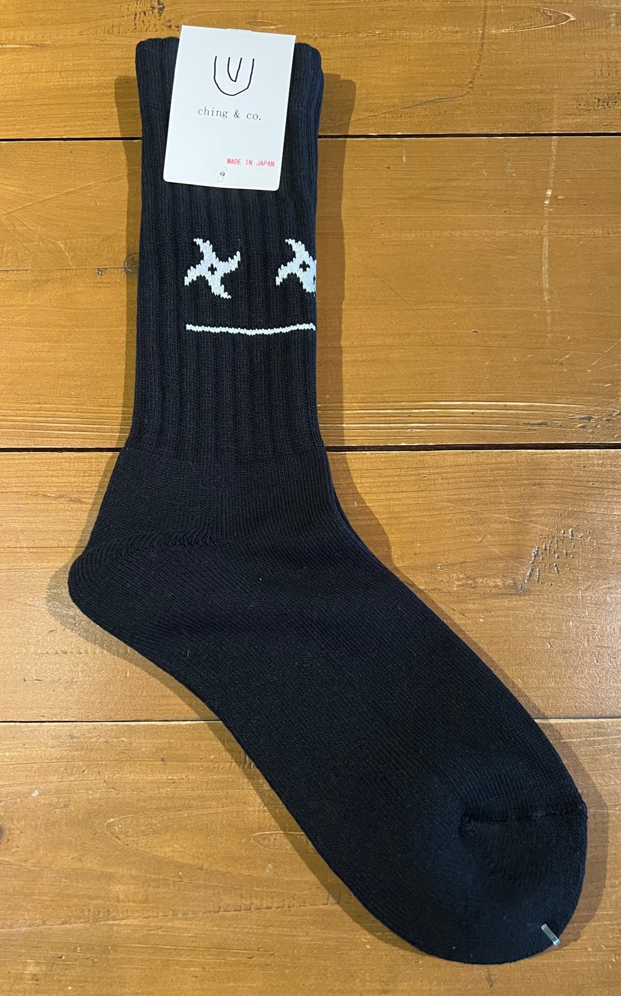 送料無料 スケートボード CHING＆CO. 手裏剣 BLACK SOCKS チンアンドコー スケボー 靴下 フリーサイズ 24.5～27.5㎝  スケーター ソックス ブラック アパレル 全国通販可能　◎