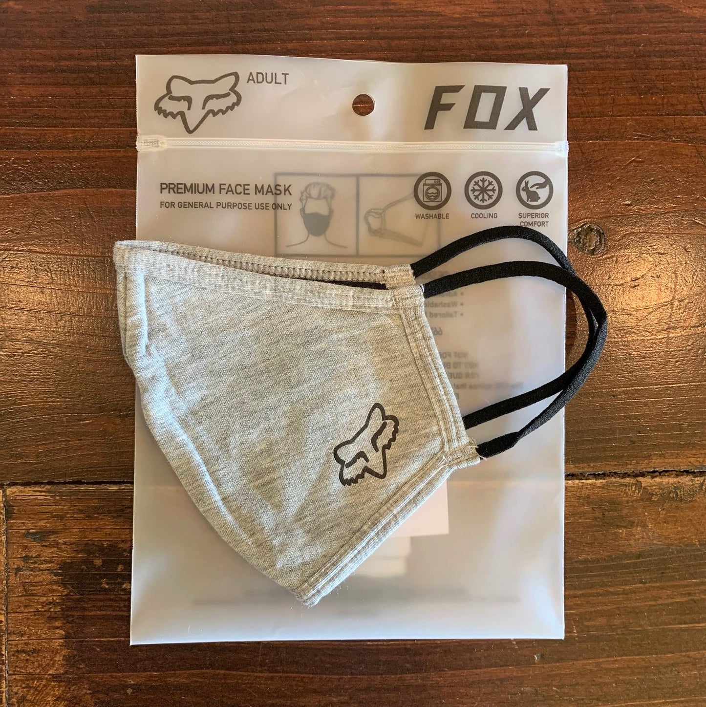 送料無料  BMX 自転車 人気ブランド マスク FOXRACING フォックス PREMIUM FACE MASK 大人用 GRAY 洗濯できるマスク 全国通信販売可能■